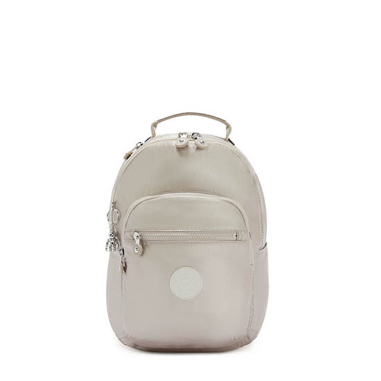 Kipling Seoul Small Metallic Tablet Sırt Çantaları Bej Rengi | TR 1352BE